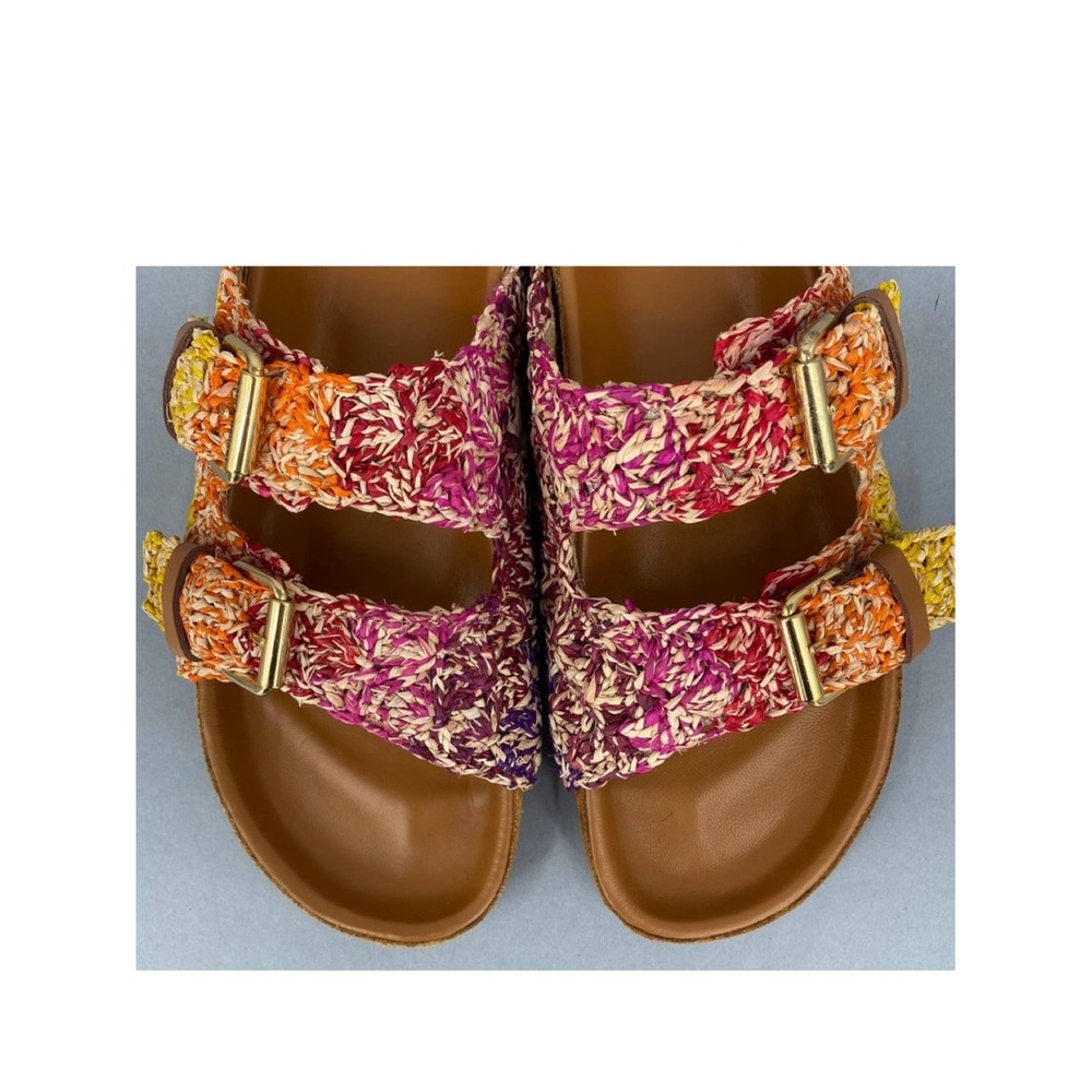 Isabel Marant Lennyo Woven Sandals Women's 5.5 Rainbow Boho Chic